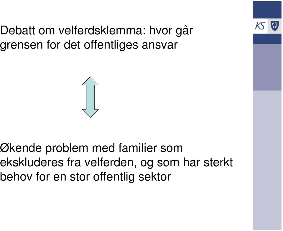 familier som ekskluderes fra velferden, og