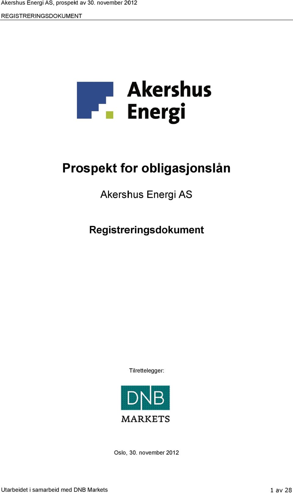 Energi AS Registre eringsdokument Tilrettelegger: