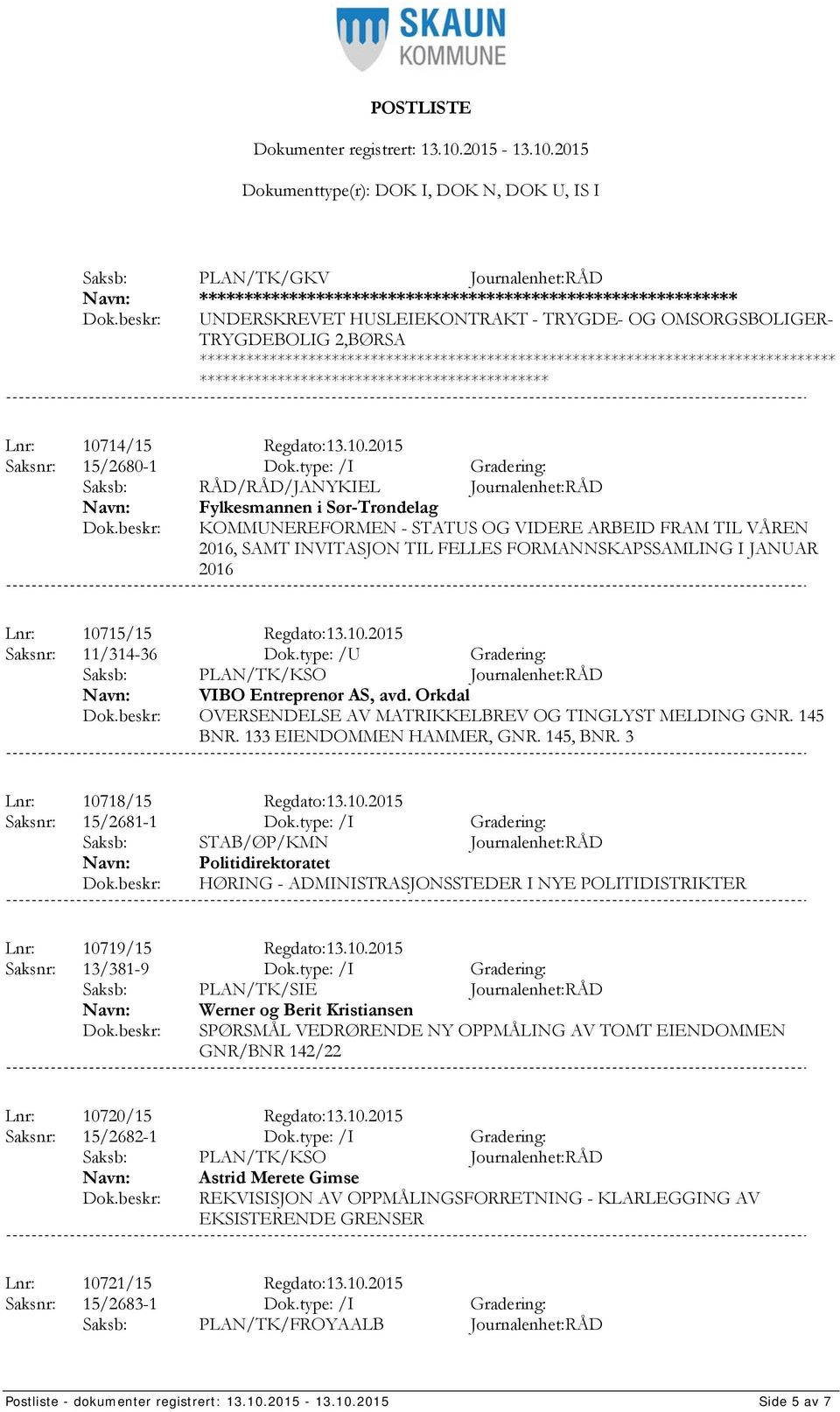 type: /I Gradering: Saksb: RÅD/RÅD/JANYKIEL Journalenhet:RÅD Fylkesmannen i Sør-Trøndelag KOMMUNEREFORMEN - STATUS OG VIDERE ARBEID FRAM TIL VÅREN 2016, SAMT INVITASJON TIL FELLES FORMANNSKAPSSAMLING