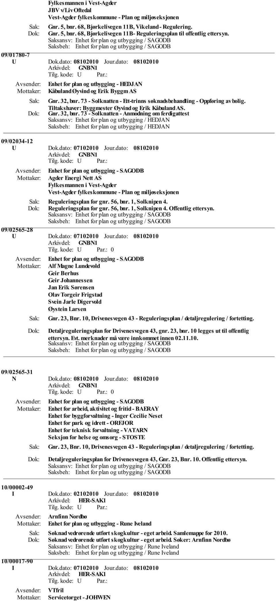 dato: Enhet for plan og utbygging - HEDJAN Kåbuland Øyvind og Erik Byggm AS Gnr. 32, bnr. 73 - Solknatten - Ett-trinns søknadsbehandling - Oppføring av bolig.