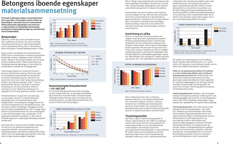 Bindemidlet Sementer, enten de er rene portlandsementer eller modifiserte sementer, kan være vesentlig forskjellige med hensyn til avbindingshastighet, varme og fasthetsutvikling.