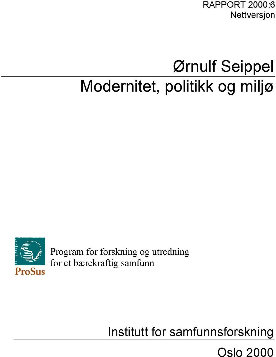 forskning og utredning for et bærekraftig