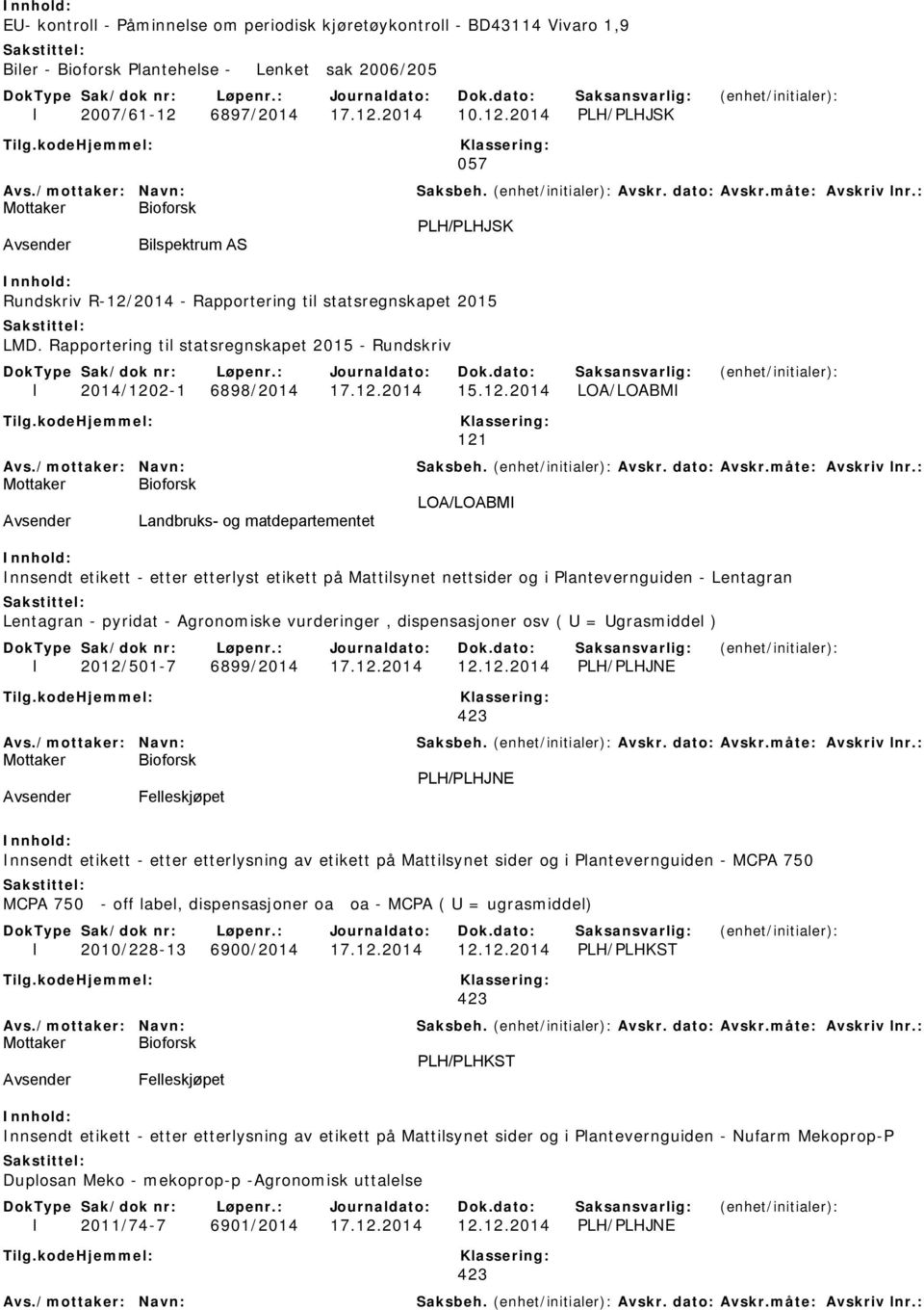 Rapportering til statsregnskapet 2015 - Rundskriv I 2014/120