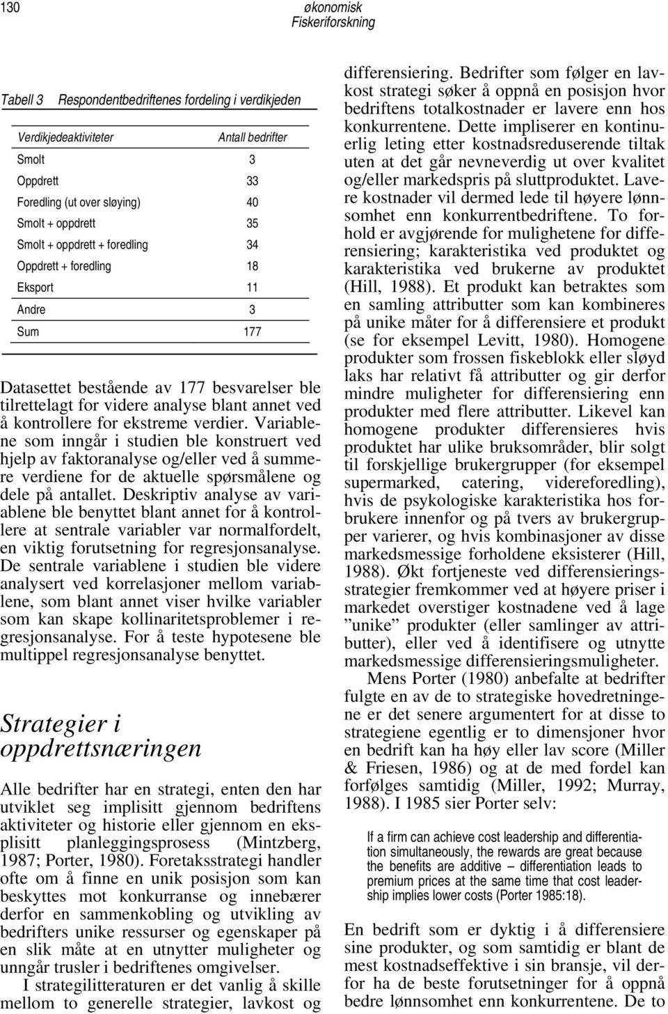 Variablene som inngår i studien ble konstruert ved hjelp av faktoranalyse og/eller ved å summere verdiene for de aktuelle spørsmålene og dele på antallet.