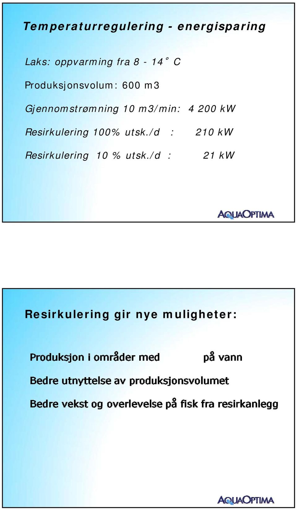 m3/min: 4 200 kw Resirkulering 100% utsk.