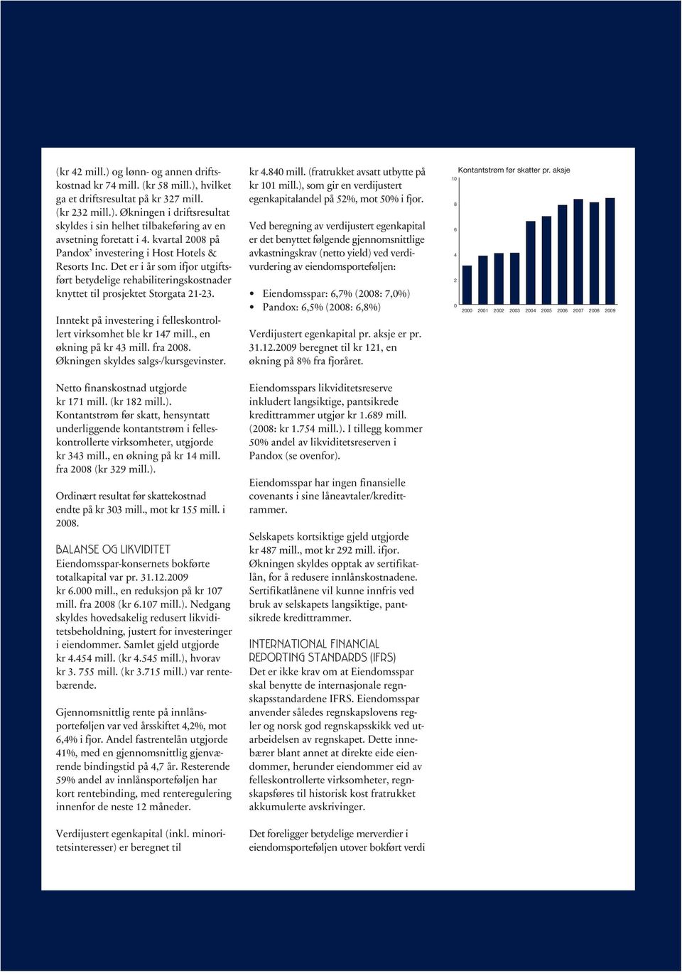 Inntekt på investering i felleskontrollert virksomhet ble kr 147 mill., en økning på kr 43 mill. fra 2008. Økningen skyldes salgs-/kursgevinster. kr 4.840 mill.