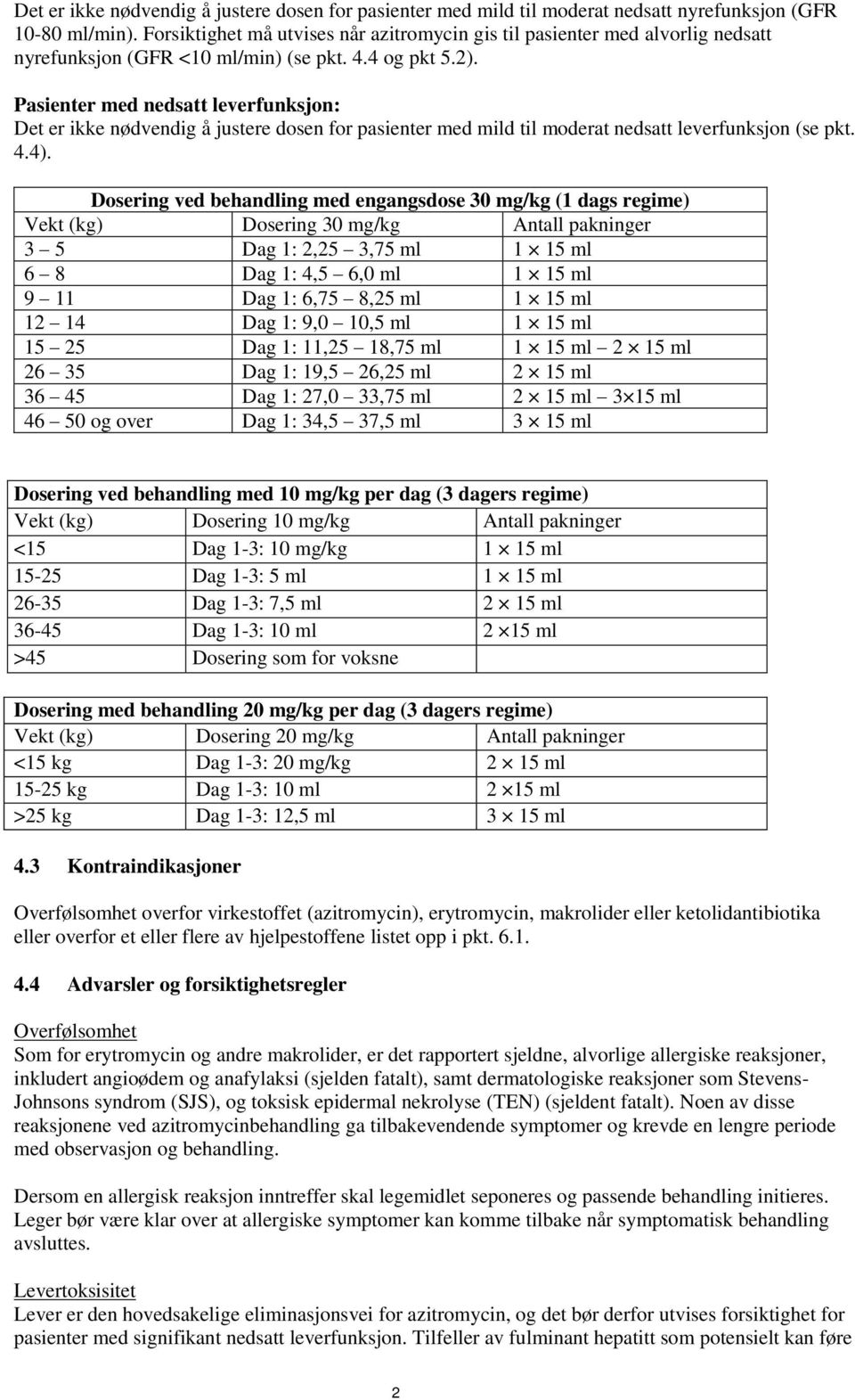 Pasienter med nedsatt leverfunksjon: Det er ikke nødvendig å justere dosen for pasienter med mild til moderat nedsatt leverfunksjon (se pkt. 4.4).