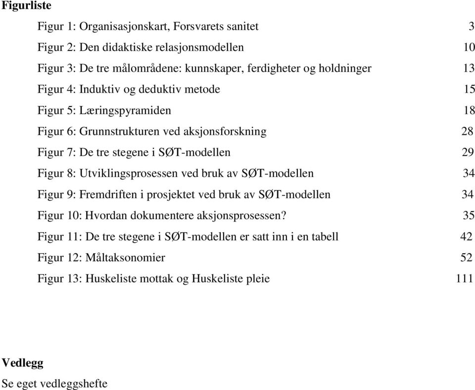 29 Figur 8: Utviklingsprosessen ved bruk av SØT-modellen 34 Figur 9: Fremdriften i prosjektet ved bruk av SØT-modellen 34 Figur 10: Hvordan dokumentere aksjonsprosessen?