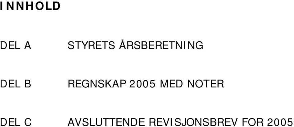 REGNSKAP 2005 MED NOTER