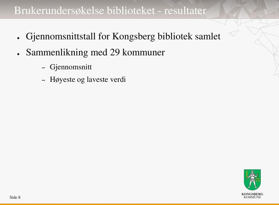 Kongsberg bibliotek samlet Sammenlikning