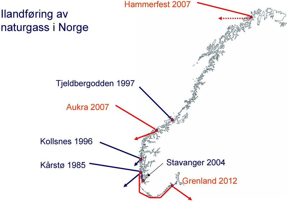 1997 Aukra 2007 Kollsnes 1996