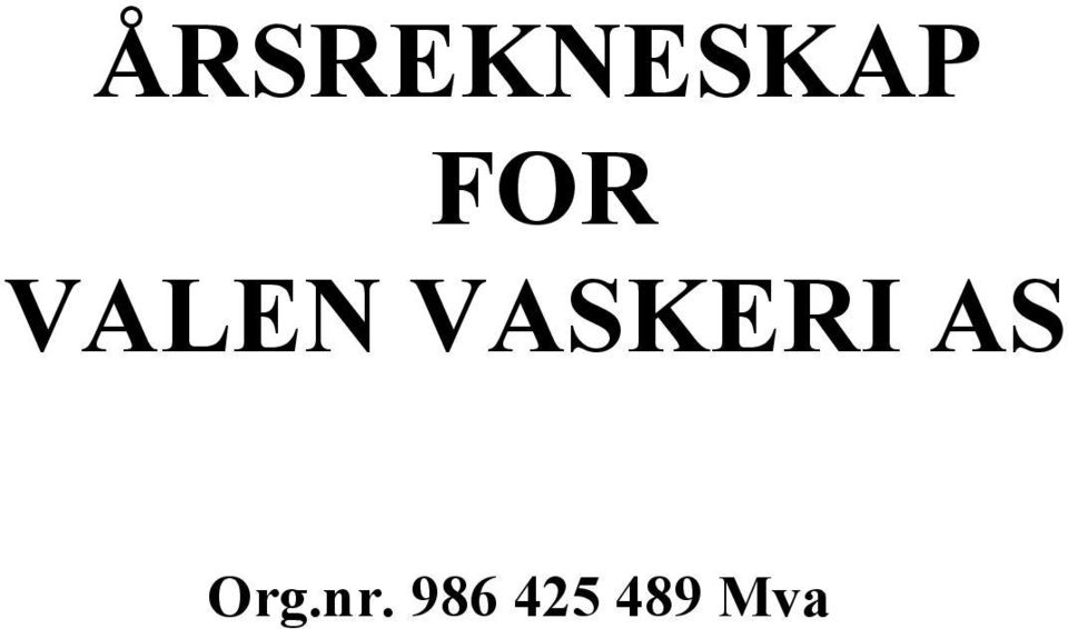 VASKERI AS Org.