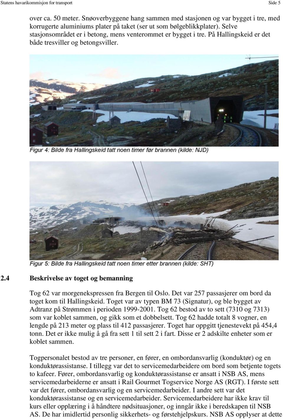 Figur 4: Bilde fra Hallingskeid tatt noen timer før brannen (kilde: NJD) Figur 5: Bilde fra Hallingskeid tatt noen timer etter brannen (kilde: SHT) 2.