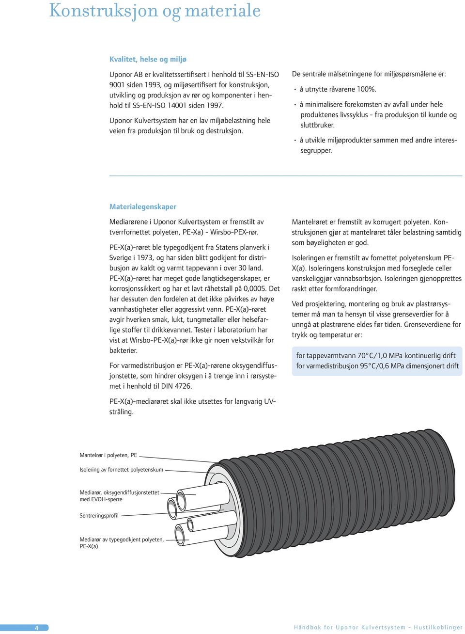 De sentrale målsetningene for miljøspørsmålene er: å utnytte råvarene 100%. å minimalisere forekomsten av avfall under hele produktenes livssyklus - fra produksjon til kunde og sluttbruker.