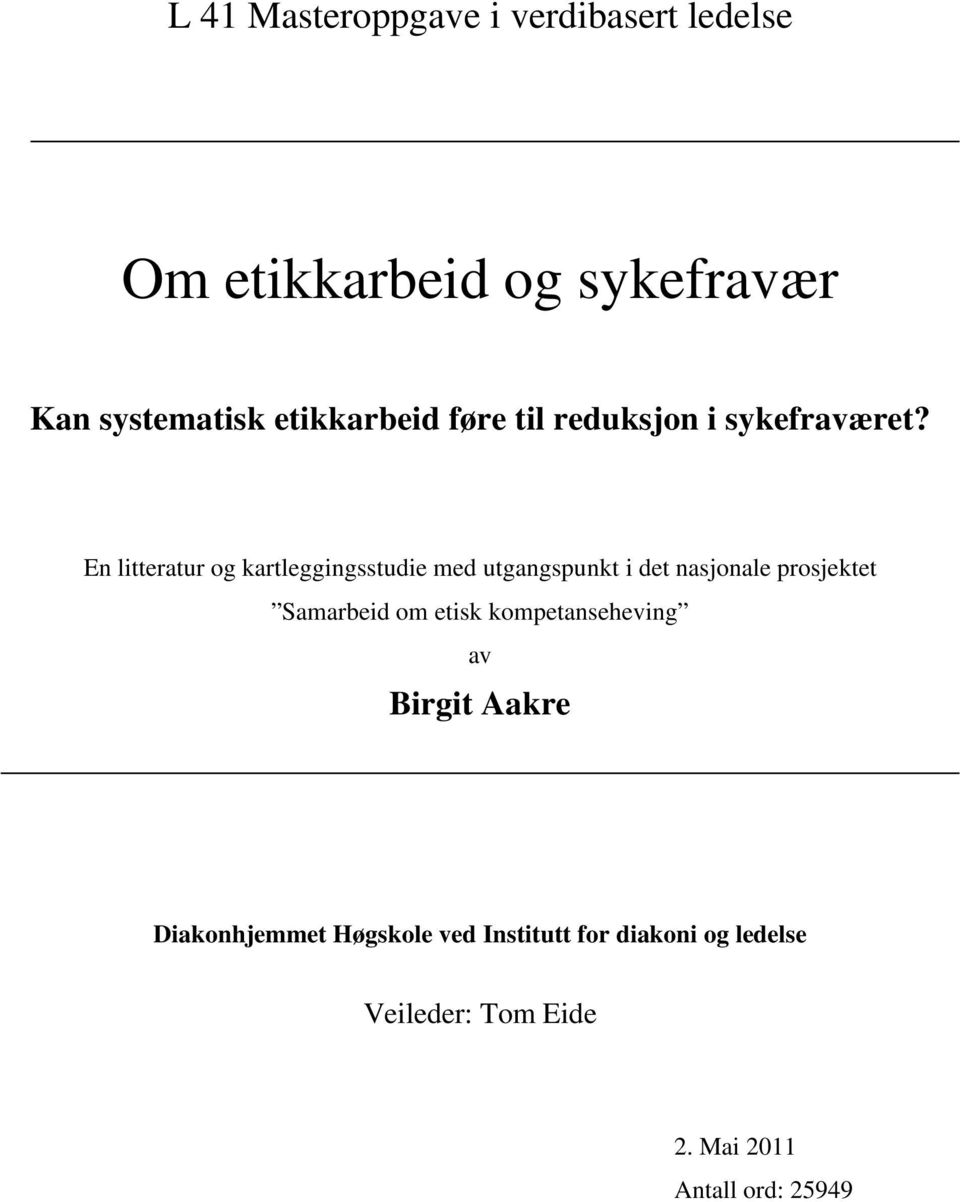 En litteratur og kartleggingsstudie med utgangspunkt i det nasjonale prosjektet Samarbeid om