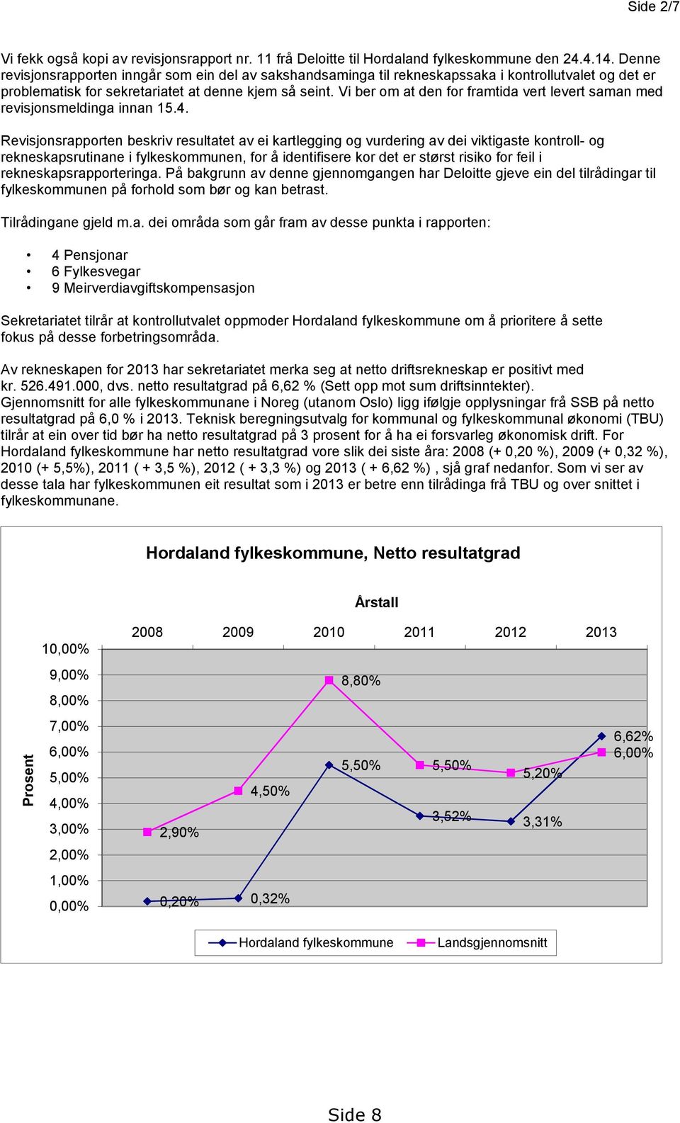 Vi ber om at den for framtida vert levert saman med revisjonsmeldinga innan 15.4.