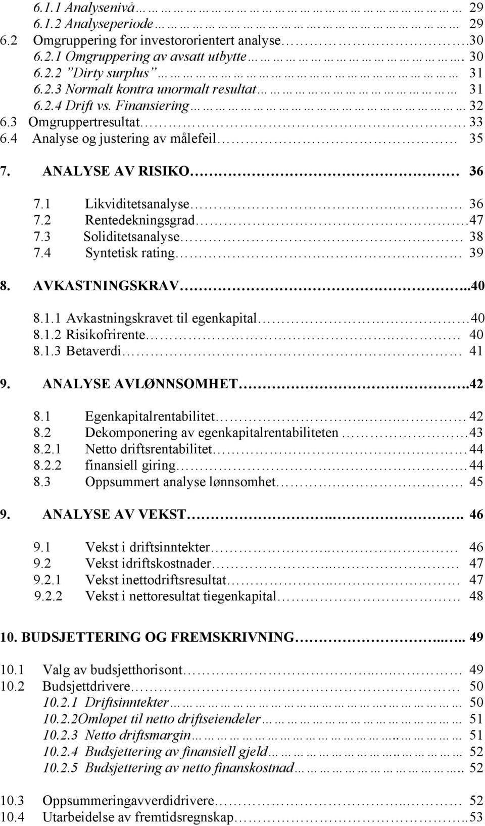 4 Syntetisk rating. 39 8. AVKASTNINGSKRAV..40 8.1.1 Avkastningskravet til egenkapital 40 8.1.2 Risikofrirente. 40 8.1.3 Betaverdi 41 9. ANALYSE AVLØNNSOMHET.42 8.1 Egenkapitalrentabilitet... 42 8.