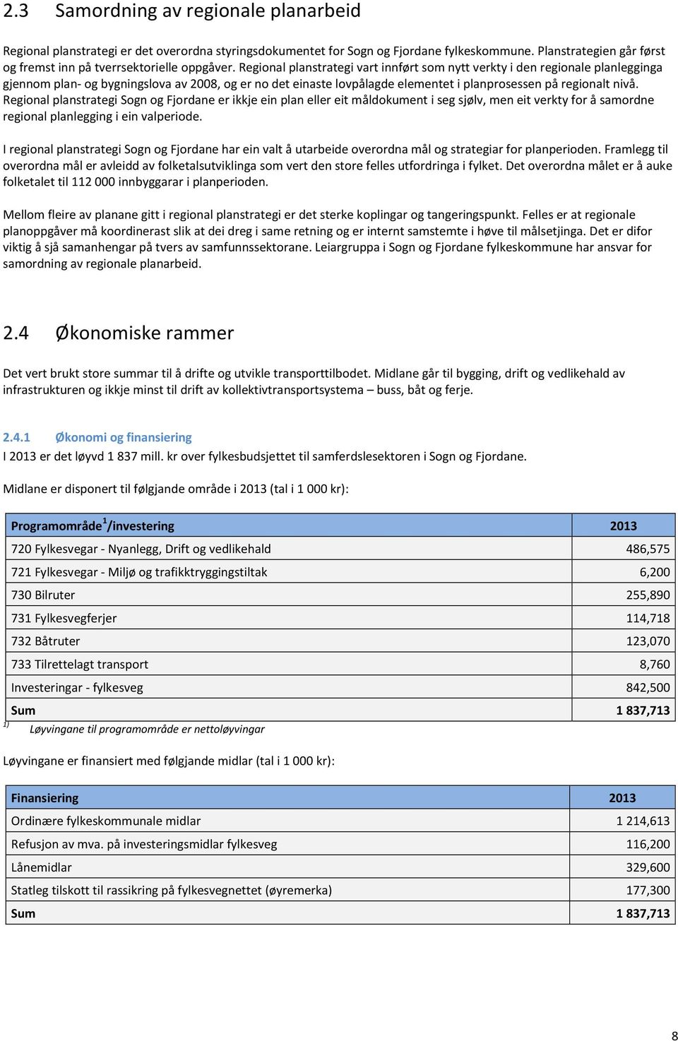 Regional planstrategi vart innført som nytt verkty i den regionale planlegginga gjennom plan- og bygningslova av 2008, og er no det einaste lovpålagde elementet i planprosessen på regionalt nivå.