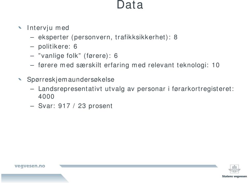 med relevant teknologi: 10 Spørreskjemaundersøkelse