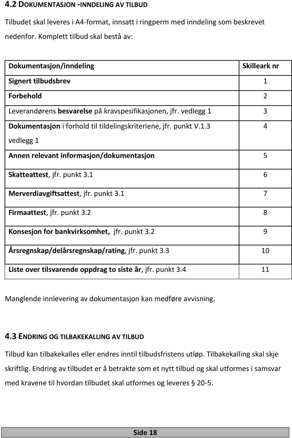 vedlegg 1 3 Dokumentasjon i forhold til tildelingskriteriene, jfr. punkt V.1.3 vedlegg 1 4 Annen relevant informasjon/dokumentasjon 5 Skatteattest, jfr. punkt 3.1 6 Merverdiavgiftsattest, jfr.