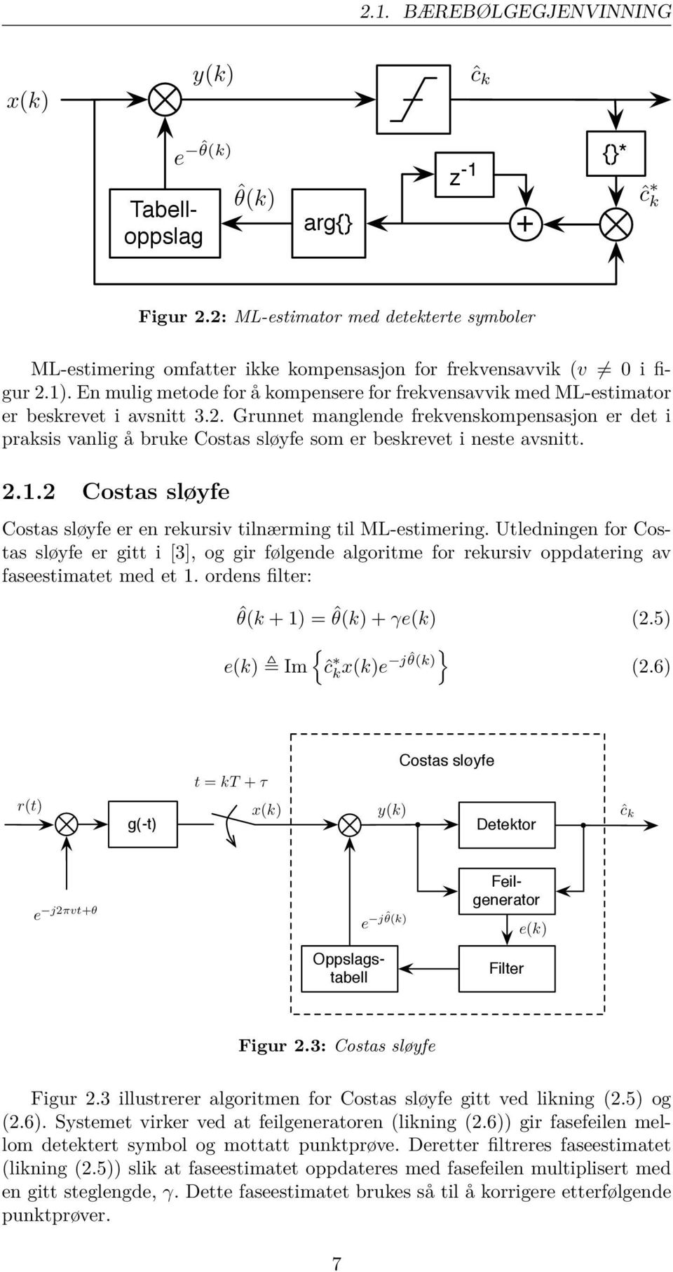 En mulig metode for å kompensere for frekvensavvik med ML-estimator er beskrevet i avsnitt 3.2.