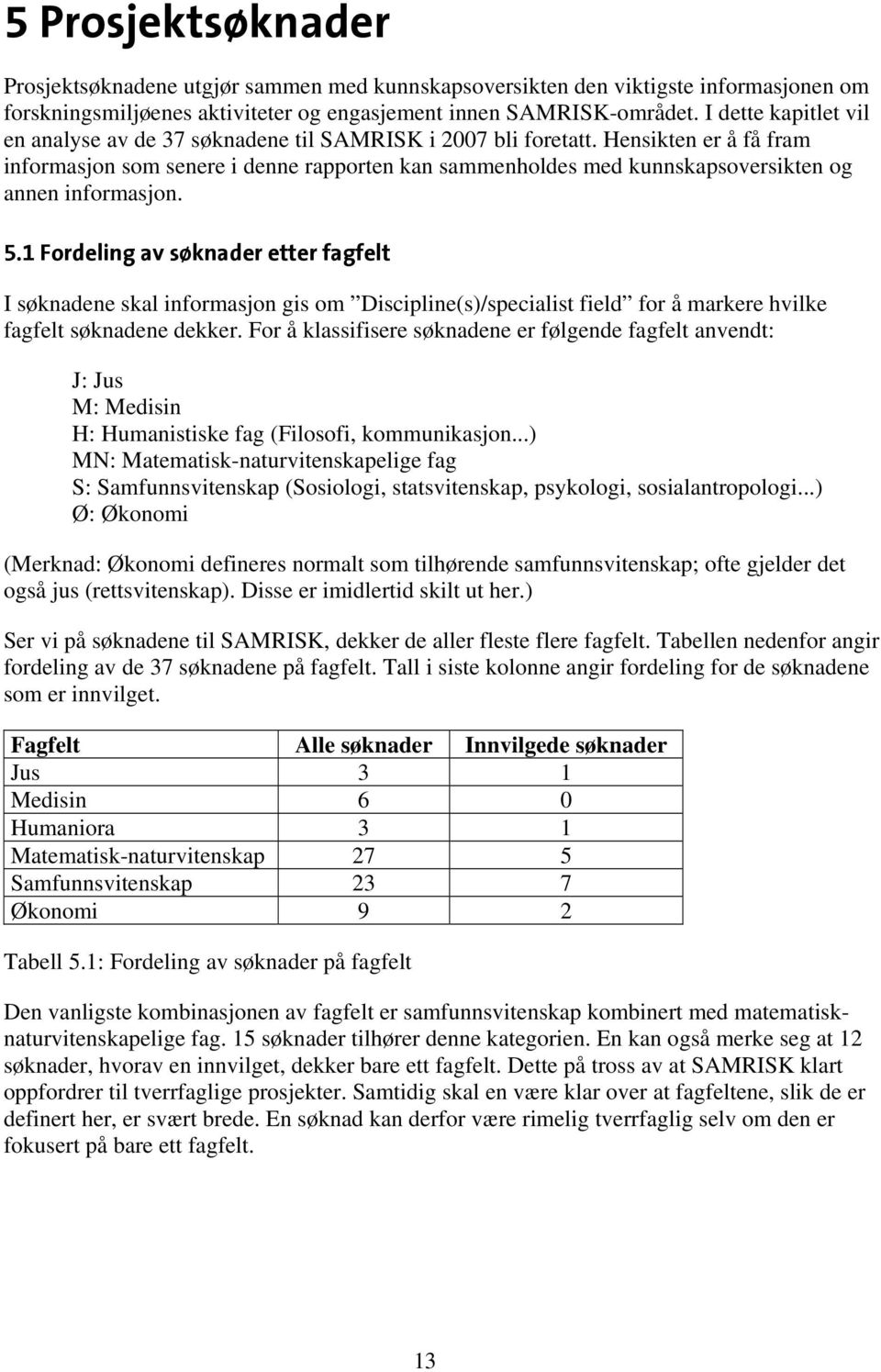 Hensikten er å få fram informasjon som senere i denne rapporten kan sammenholdes med kunnskapsoversikten og annen informasjon. 5.