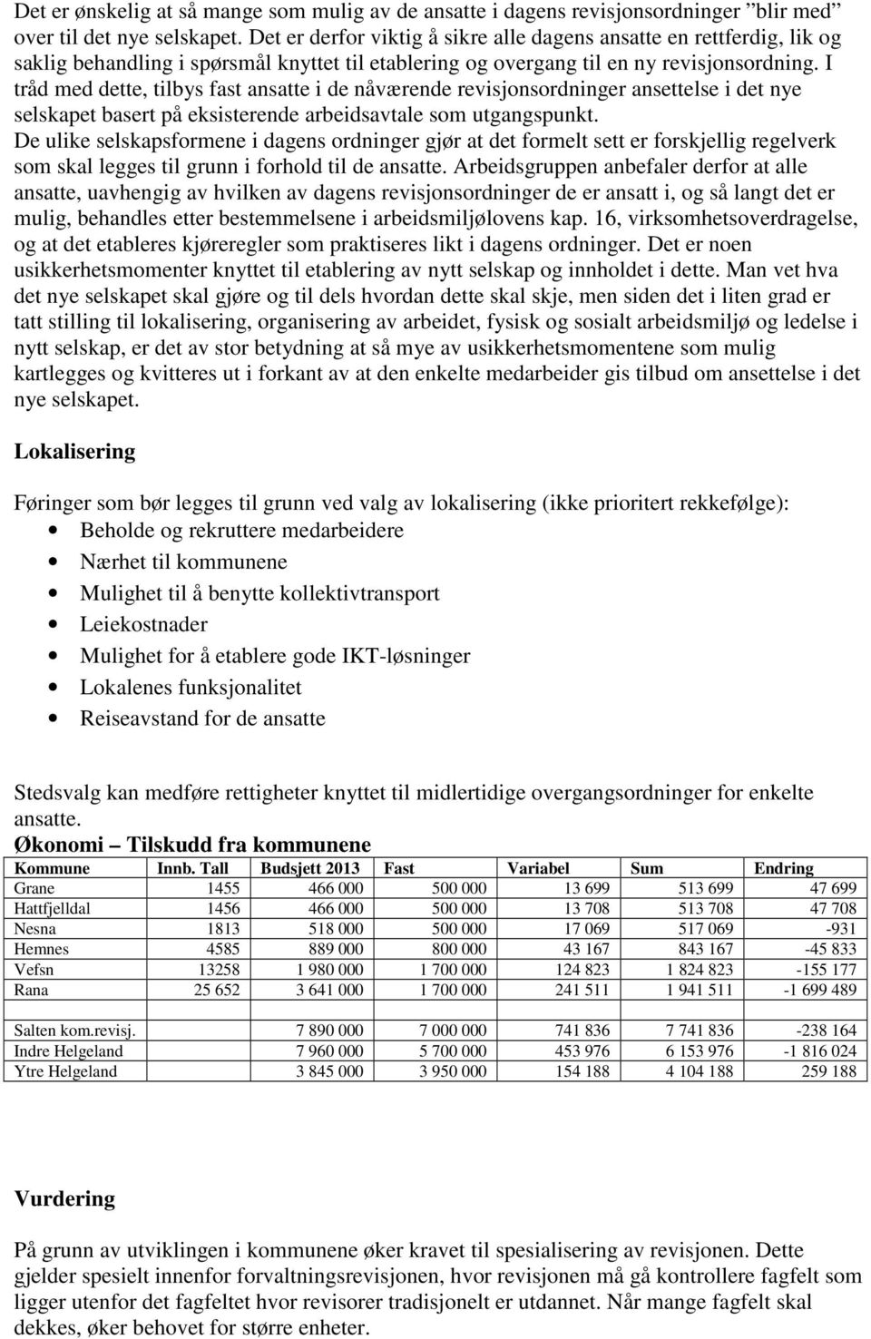 I tråd med dette, tilbys fast ansatte i de nåværende revisjonsordninger ansettelse i det nye selskapet basert på eksisterende arbeidsavtale som utgangspunkt.