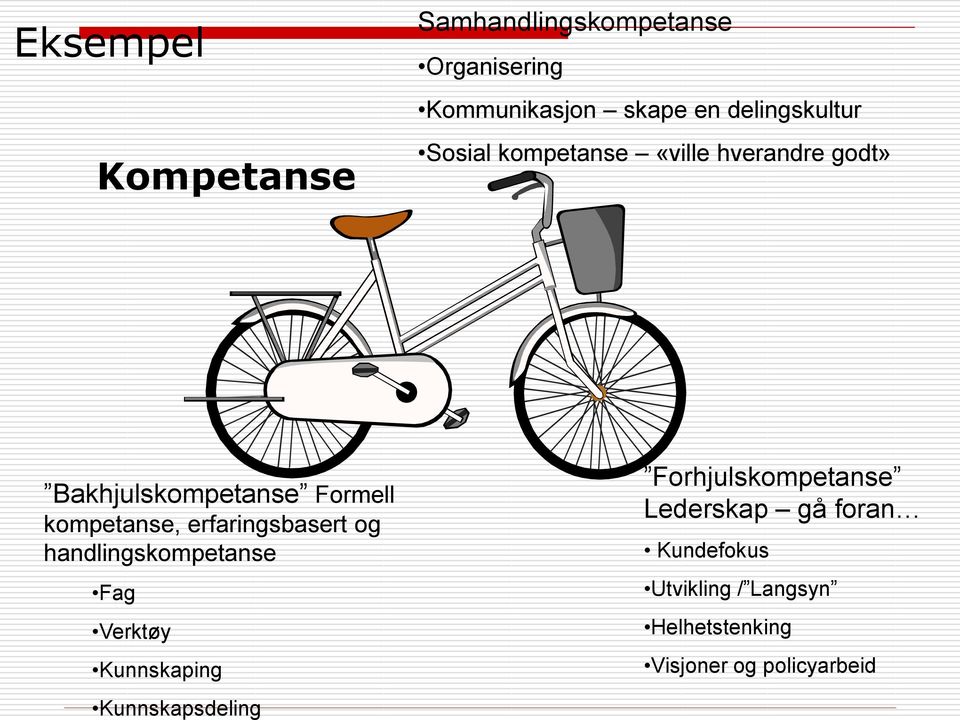 kompetanse, erfaringsbasert og handlingskompetanse Fag Verktøy Kunnskaping