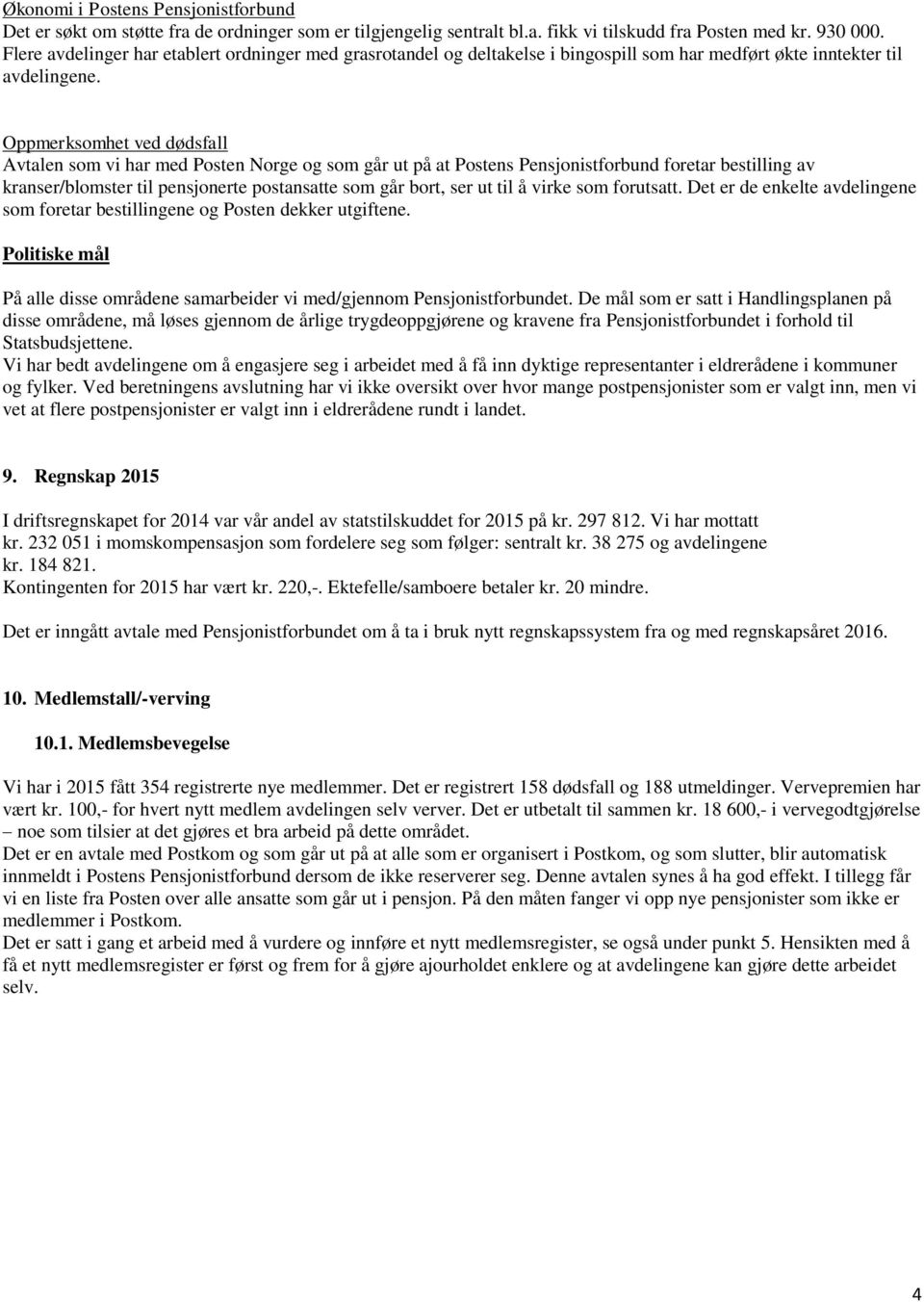 Oppmerksomhet ved dødsfall Avtalen som vi har med Posten Norge og som går ut på at Postens Pensjonistforbund foretar bestilling av kranser/blomster til pensjonerte postansatte som går bort, ser ut