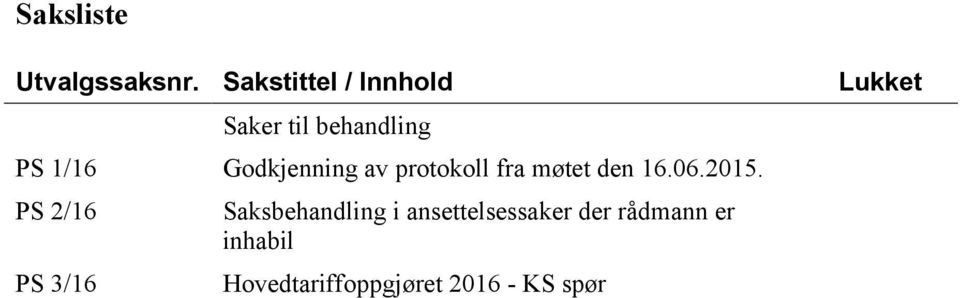 Godkjenning av protokoll fra møtet den 16.06.2015.