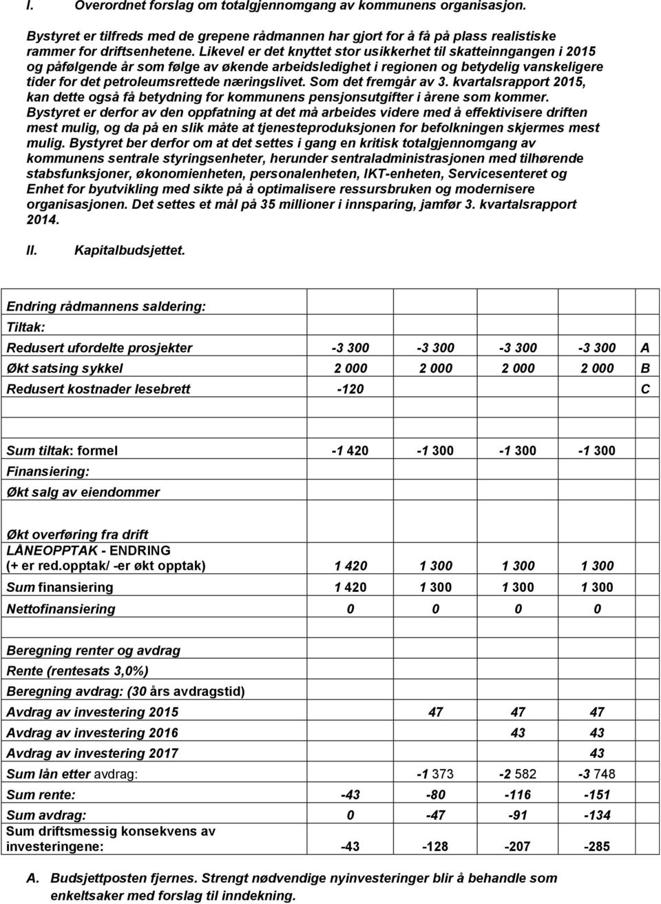 næringslivet. Som det fremgår av 3. kvartalsrapport 2015, kan dette også få betydning for kommunens pensjonsutgifter i årene som kommer.