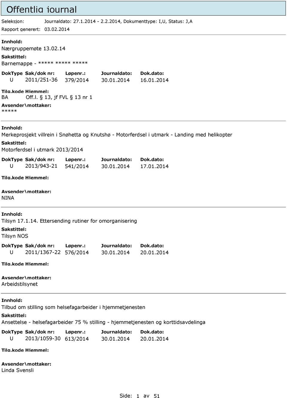 1.14. Ettersending rutiner for omorganisering Tilsyn NOS 2011