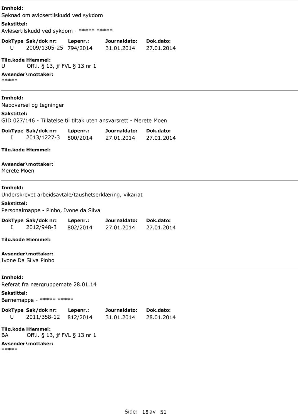 Moen nderskrevet arbeidsavtale/taushetserklæring, vikariat Personalmappe - Pinho, vone da Silva 2012/948-3