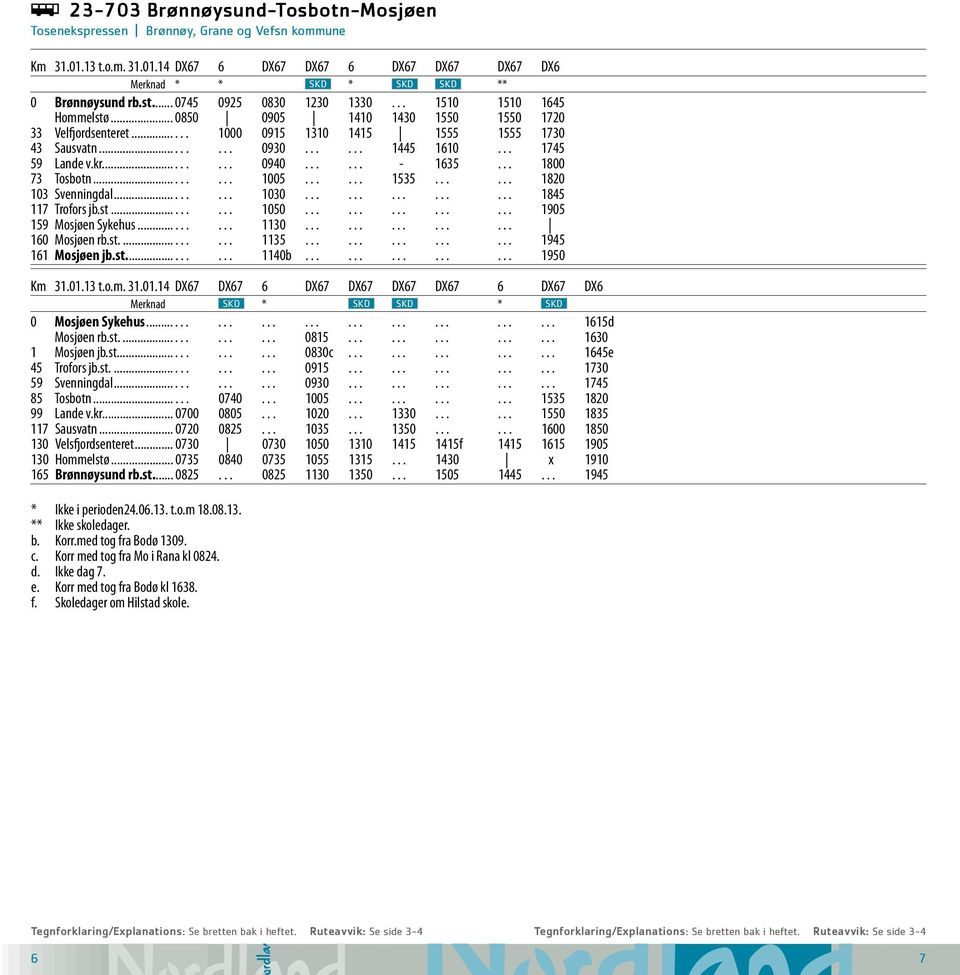 .. 1745 59 Lande v.kr......... 0940...... - 1635... 1800 73 Tosbotn......... 1005...... 1535...... 1820 103 Svenningdal......... 1030............... 1845 117 Trofors jb.st......... 1050.