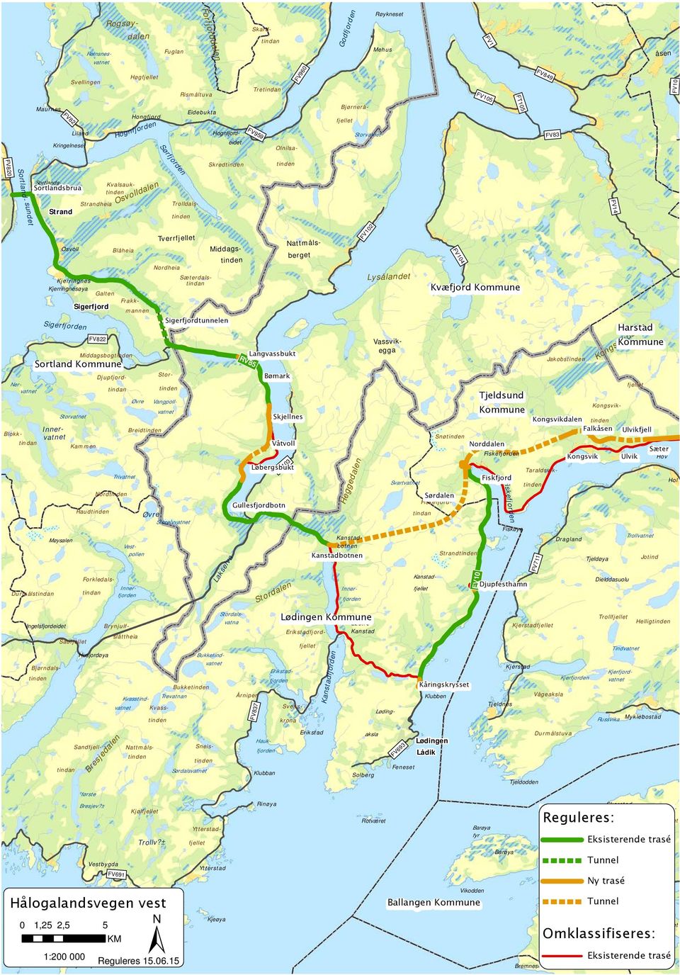 Vestpollen Inner- Innerfjorden fjorden Stordalsvatna Tindvatnet Bukketindvatnet Erikstad- Kjerfjord- Kjerfjorden vatnet fjorden Trevatnan Kvasstindvatnet Russvika Haukfjorden Sørdalsvatnet første