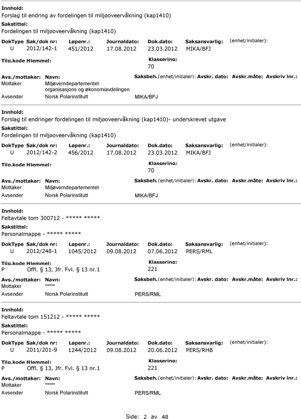 underskrevet utgave Fordelingen til miljøoveervåkning (kap1410) 2012/142-2 456/2012 17.08.2012 23.03.