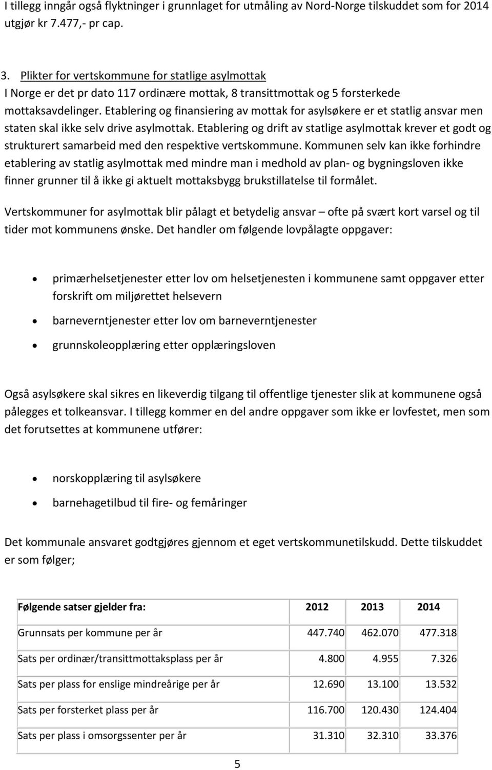 Etablering og finansiering av mottak for asylsøkere er et statlig ansvar men staten skal ikke selv drive asylmottak.