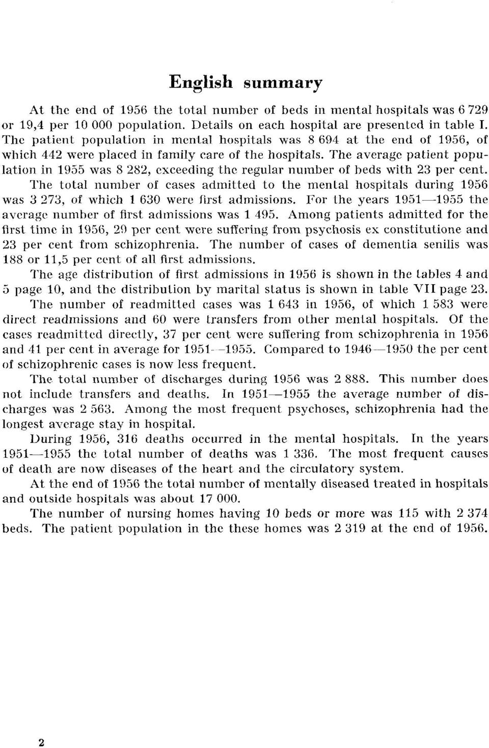 The average patient population in 955 was 8 8, exceeding the regular number of beds with per cent.