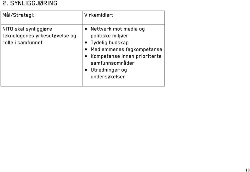 og politiske miljøer Tydelig budskap Medlemmenes fagkompetanse