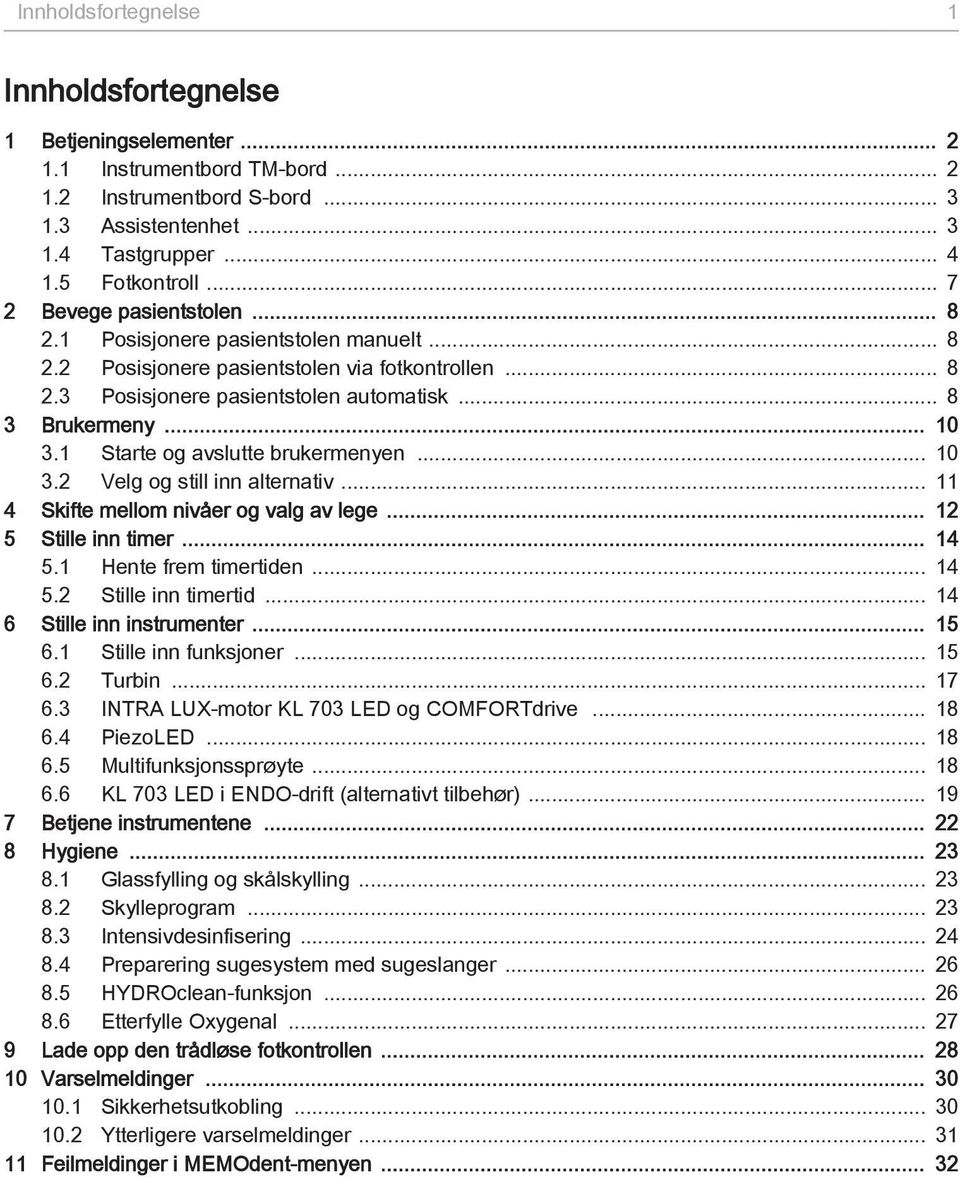 1 Starte og avslutte brukermenyen... 10 3.2 Velg og still inn alternativ... 11 4 Skifte mellom nivåer og valg av lege... 12 5 Stille inn timer... 14 5.1 Hente frem timertiden... 14 5.2 Stille inn timertid.