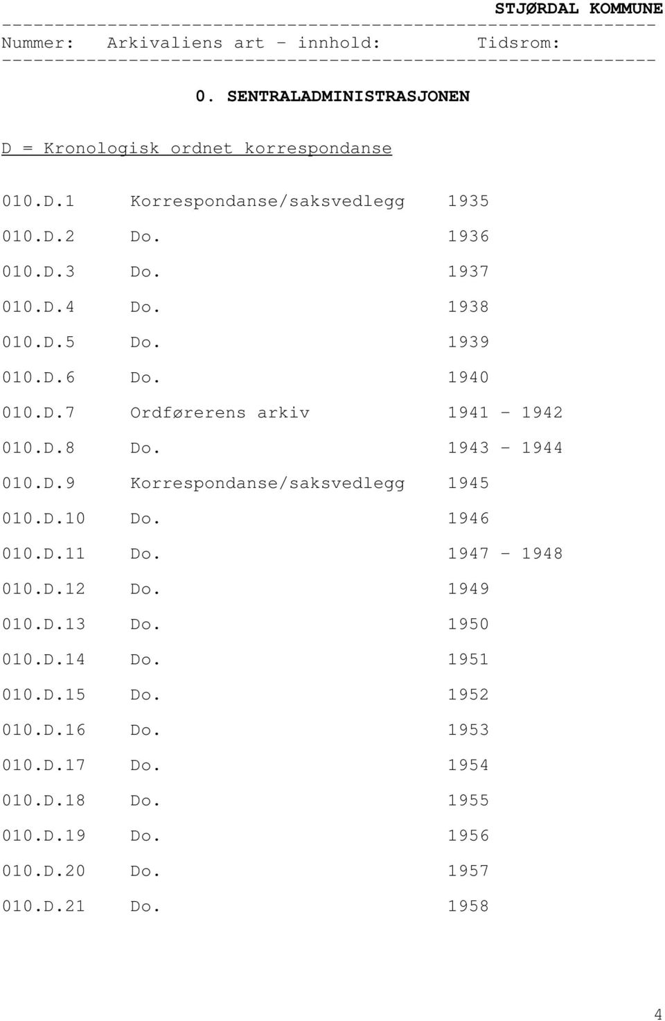 D.9 Korrespondanse/saksvedlegg 1945 010.D.10 1946 010.D.11 1947-1948 010.D.12 1949 010.D.13 1950 010.D.14 1951 010.