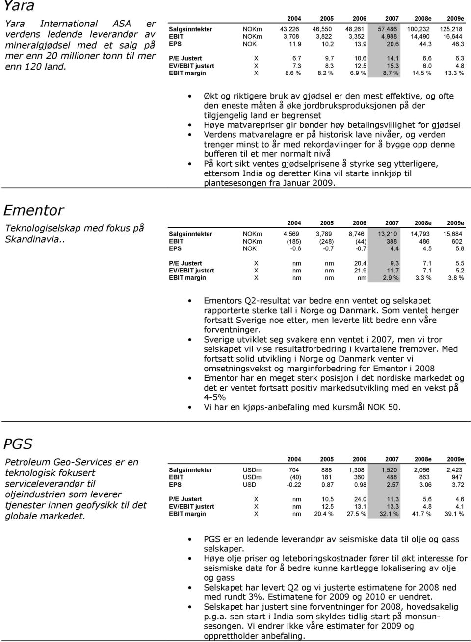 3 EV/EBIT justert X 7.3 8.3 12.5 15.3 6.0 4.8 EBIT margin X 8.6 % 8.2 % 6.9 % 8.7 % 14.5 % 13.