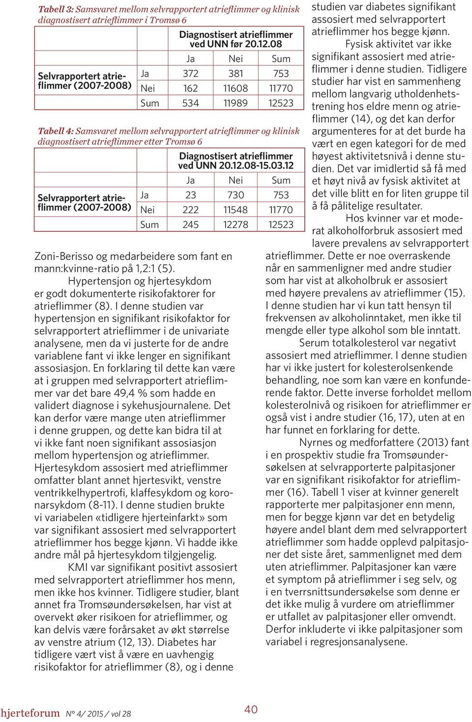 atrieflimmer (2007-2008) Diagnostisert atrieflimmer ved UNN 20.12.08-15.03.