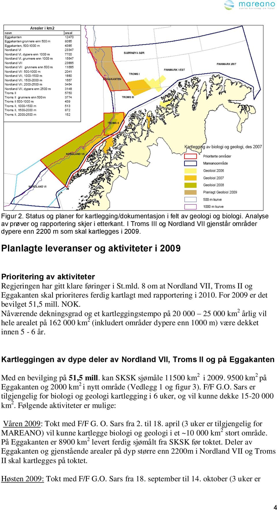 Planlagte leveranser og aktiviteter i 2009 Prioritering av aktiviteter Regjeringen har gitt klare føringer i St.mld.