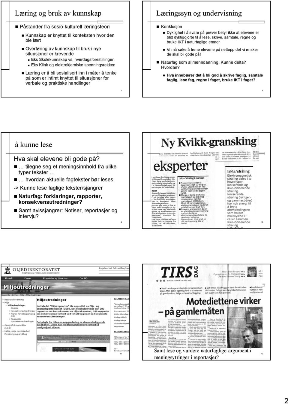 hverdagsforestillinger, Eks Klink og elektrokjemiske spenningsrekken Læring er å bli sosialisert inn i måter å tenke på som er intimt knyttet til situasjoner for verbale og praktiske handlinger