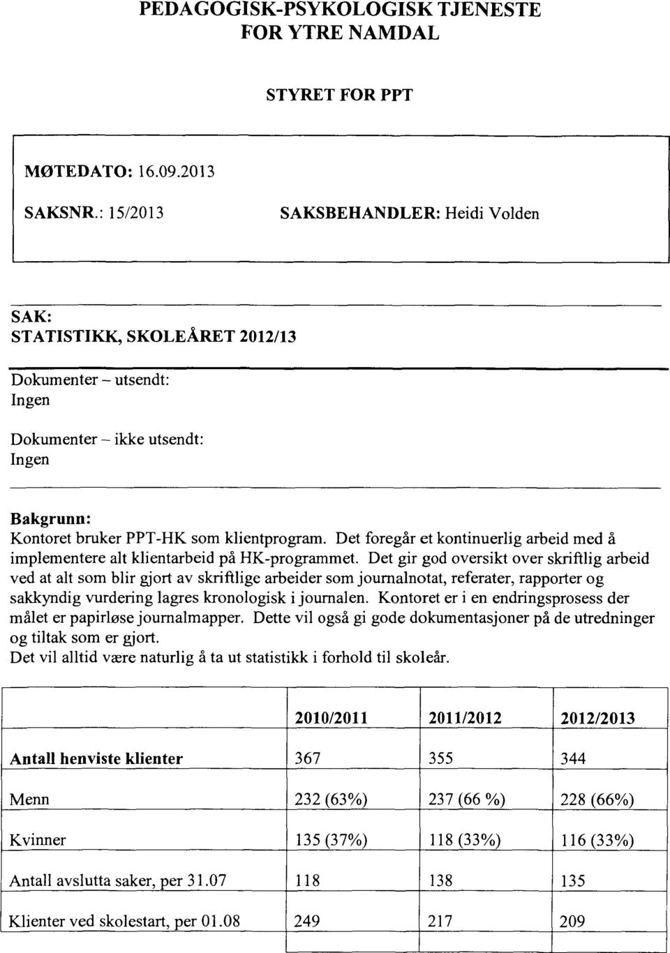 Det foregår et kontinuerlig arbeid med å implementere alt klientarbeid på HK-programmet.