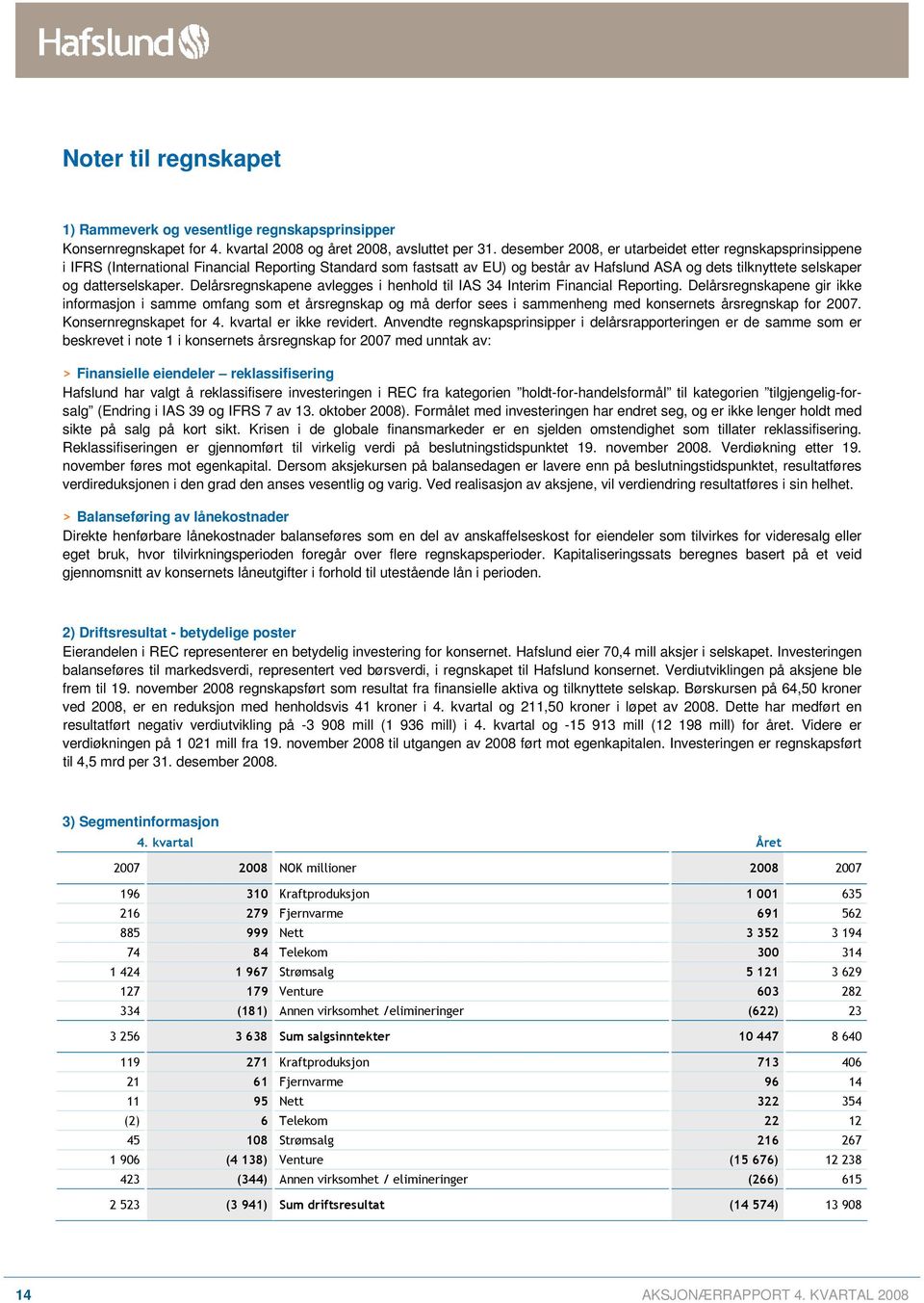 datterselskaper. Delårsregnskapene avlegges i henhold til IAS 34 Interim Financial Reporting.