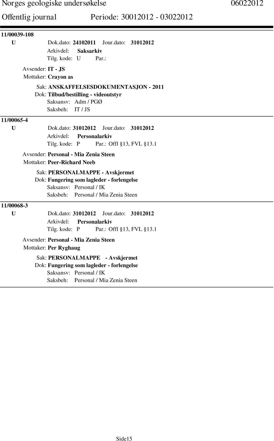 Dok: Tilbud/bestilling - videoutstyr Saksansv: Adm / PGØ Saksbeh: IT / JS 11/00065-4