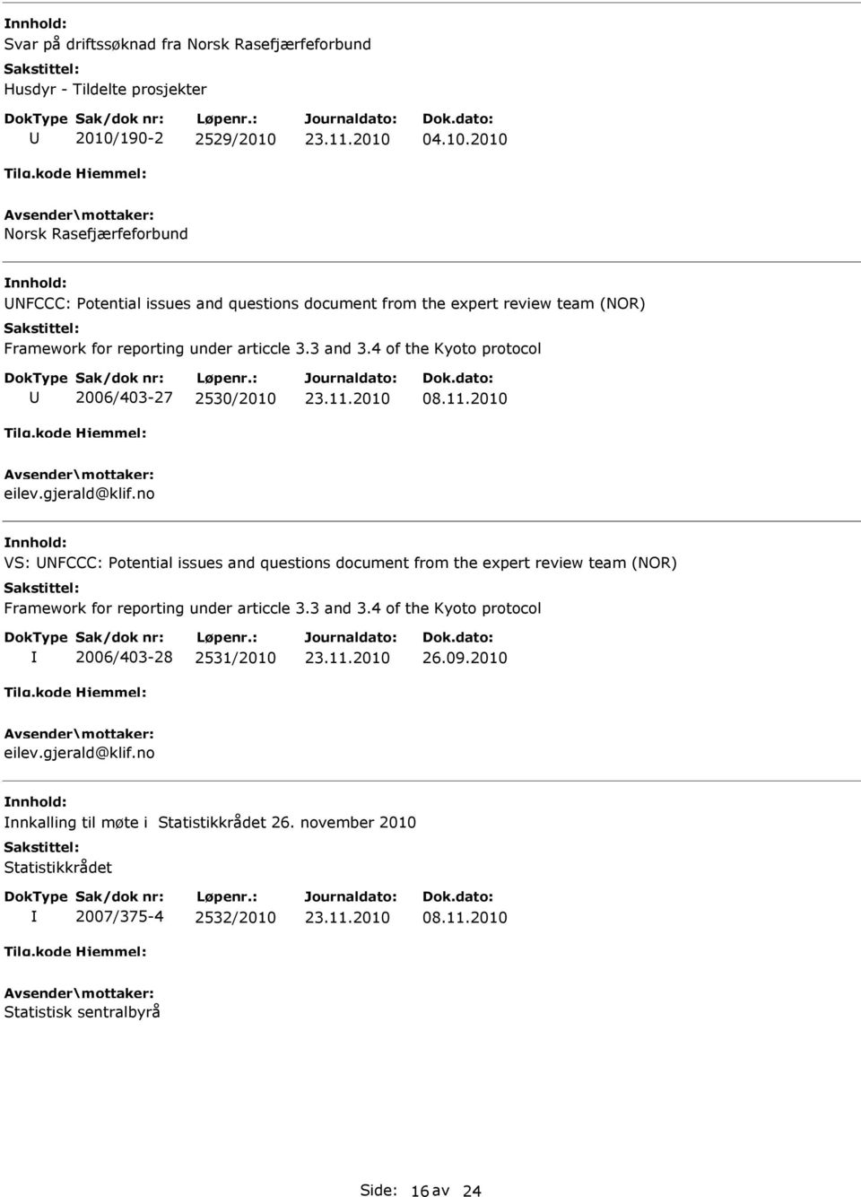 3 and 3.4 of the Kyoto protocol 2006/403-27 2530/2010 08.11.2010 eilev.gjerald@klif.