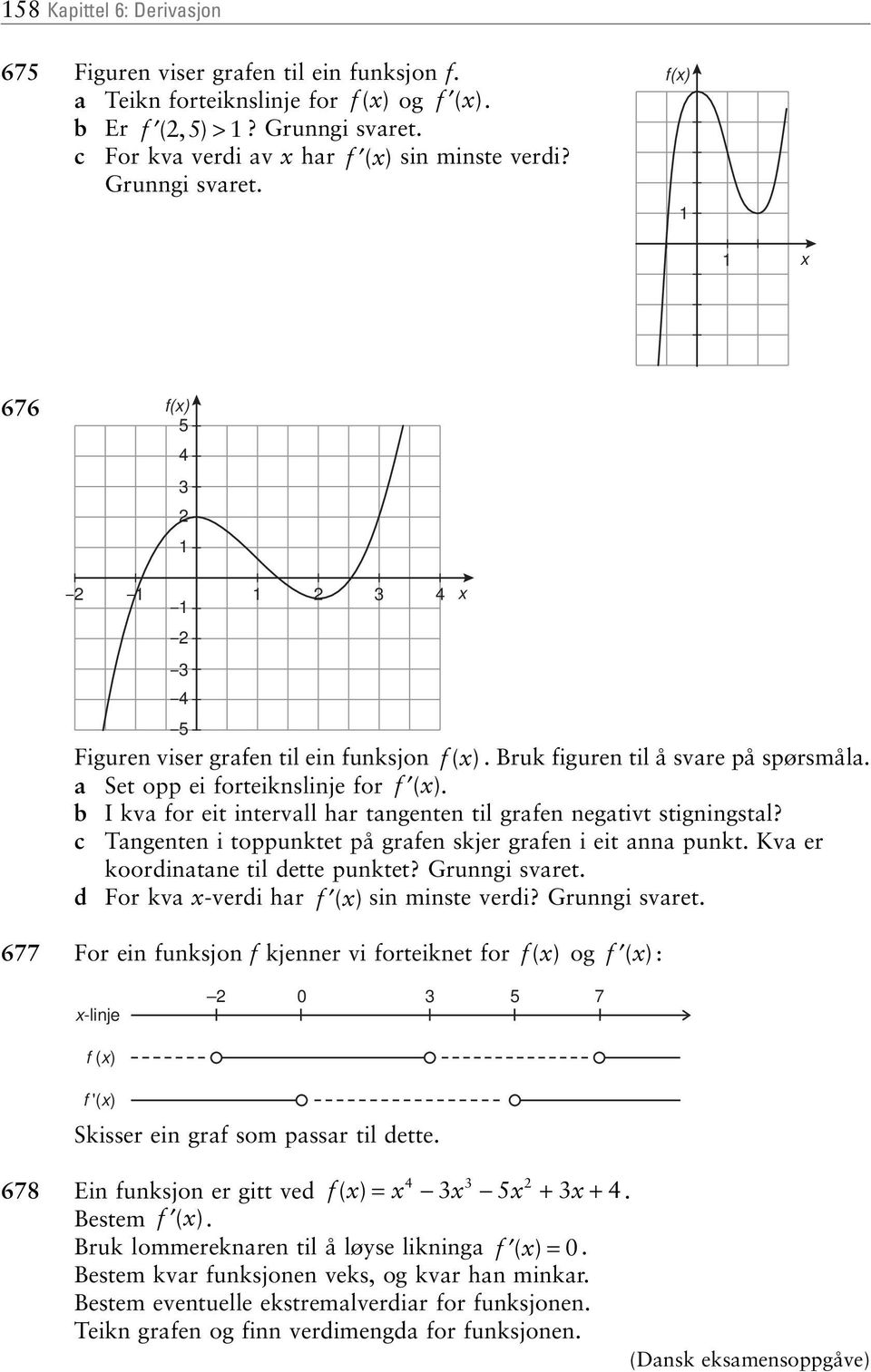 tangenten til grafen negativt stigningstal? c Tangenten i toppunktet på grafen skjer grafen i eit anna punkt Kva er koordinatane til dette punktet?